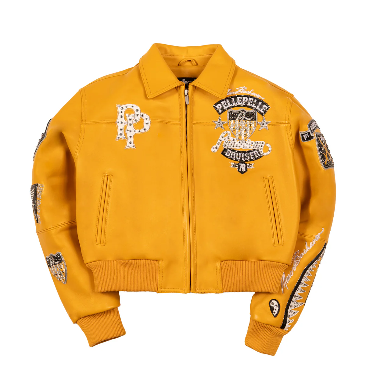 Pelle Pelle American Bruiser Crop Yalow Leather Jacket