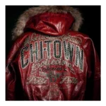Pelle Pelle Chi-Town Red Fur Hood Jacket