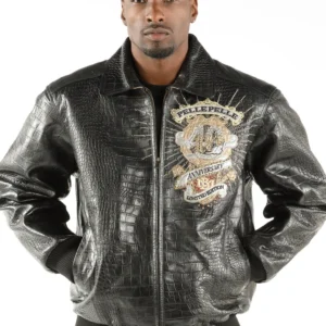 Pelle Pelle 40th Anniversary Black Croc. Leather Jacket