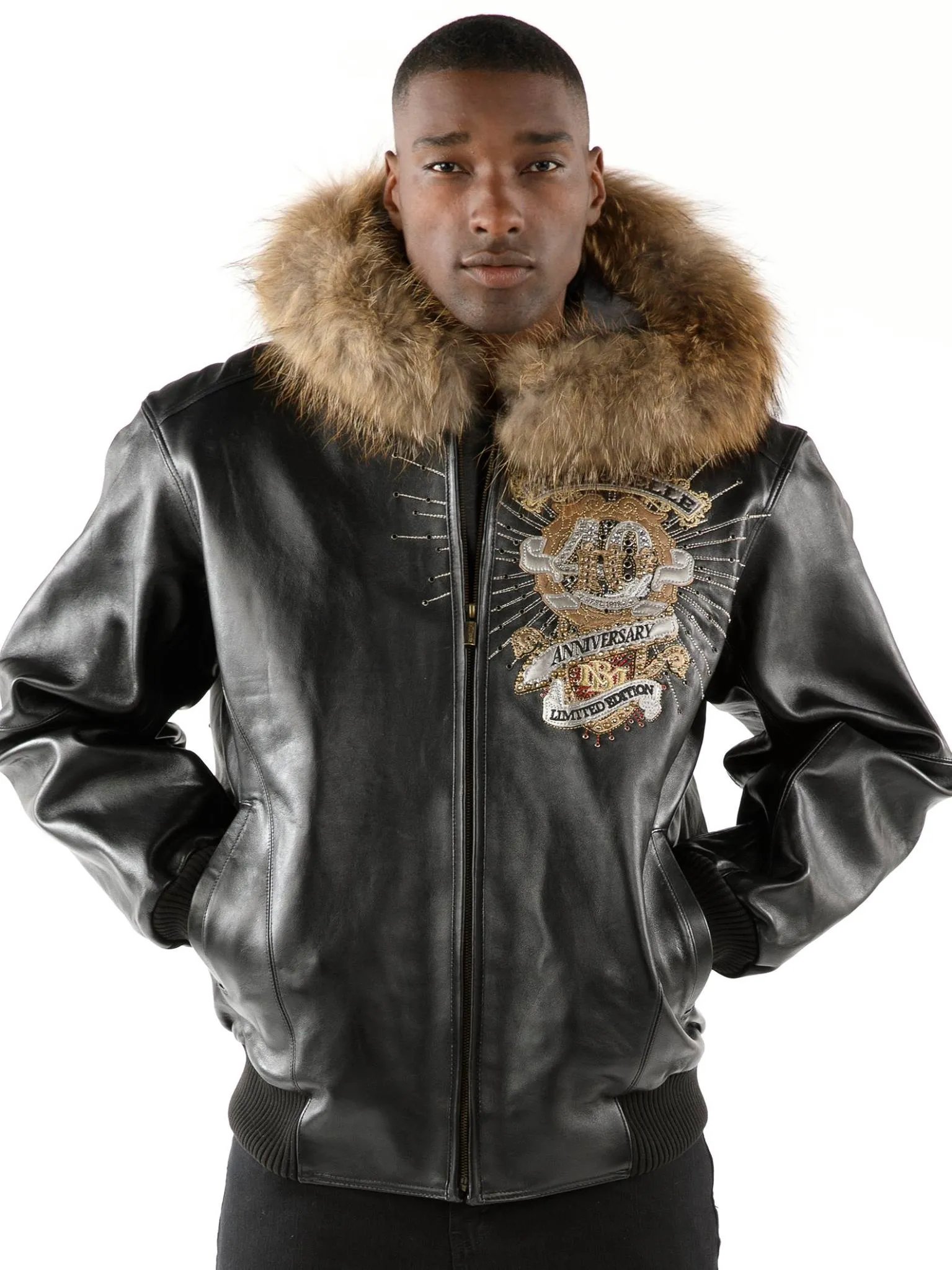 pelle-pelle-4th-anniversary-black-fur-hood-leather-jacket