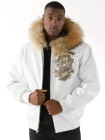 Pelle Pelle 40th Anniversary White Fur Hood Leather Jacket