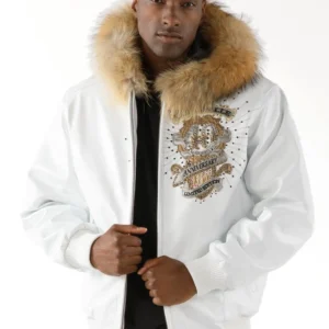 Pelle Pelle 40th Anniversary White Fur Hood Leather Jacket