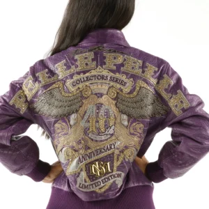 Pelle Pelle Women’s 40th Anniversary Purple Croc. Leather Jacket